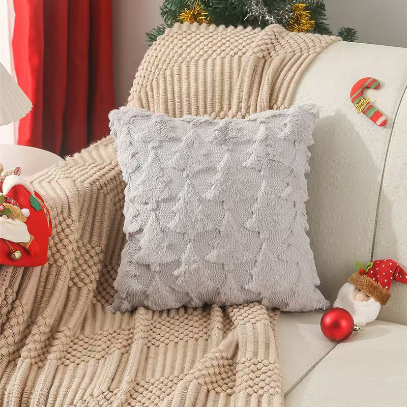 Soft Christmas Tree Snowflake Square Cushion Covers