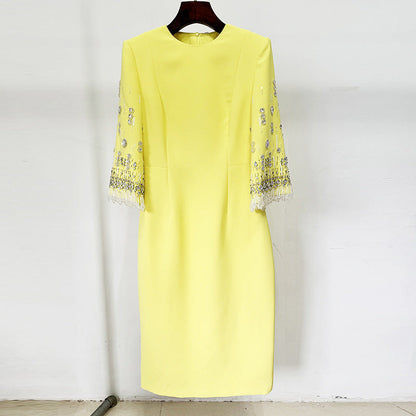 Beaded Gem Embellished Midi Dress