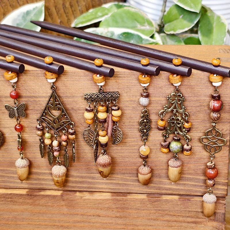 Vintage Leaf Hairpin Handmade Alloy Hair Accessories
