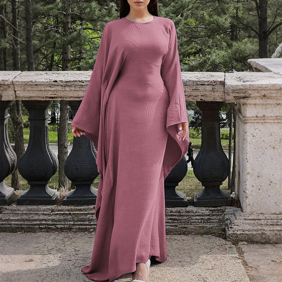 Elegant Solid Color Long Sleeve Dress for Women