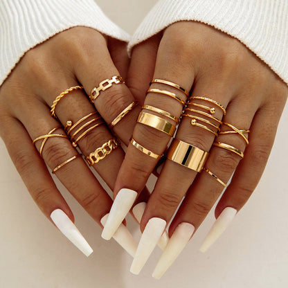 Fashionable Geometric Butterfly Open-Ended Adjustable Rings Set