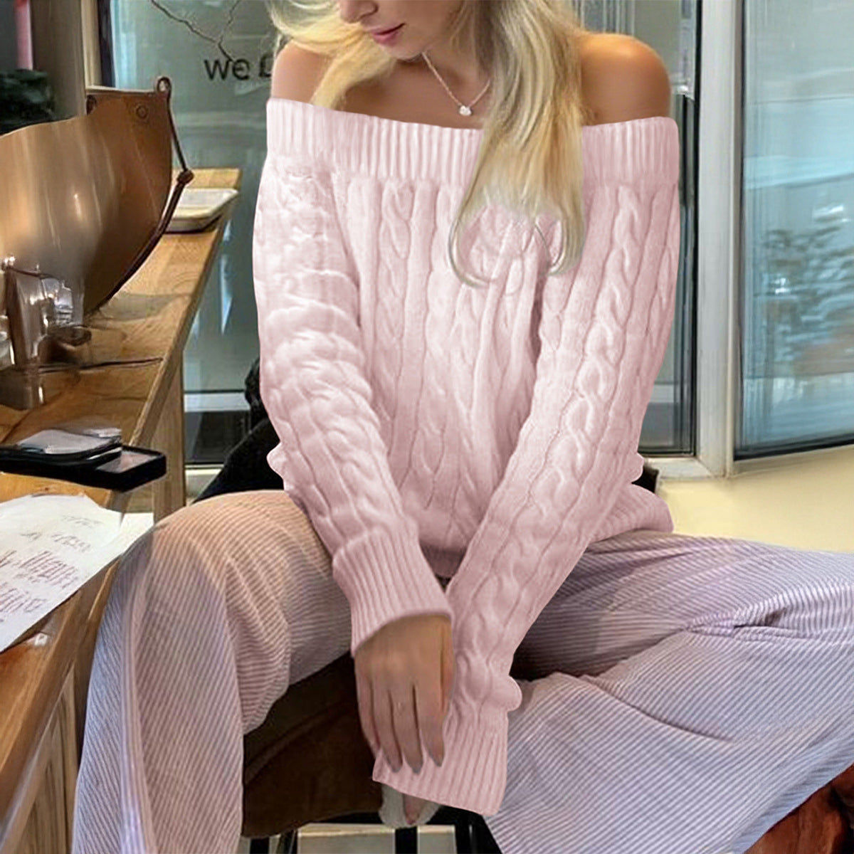 Casual Solid Long Sleeve Sweater Women's Pullover