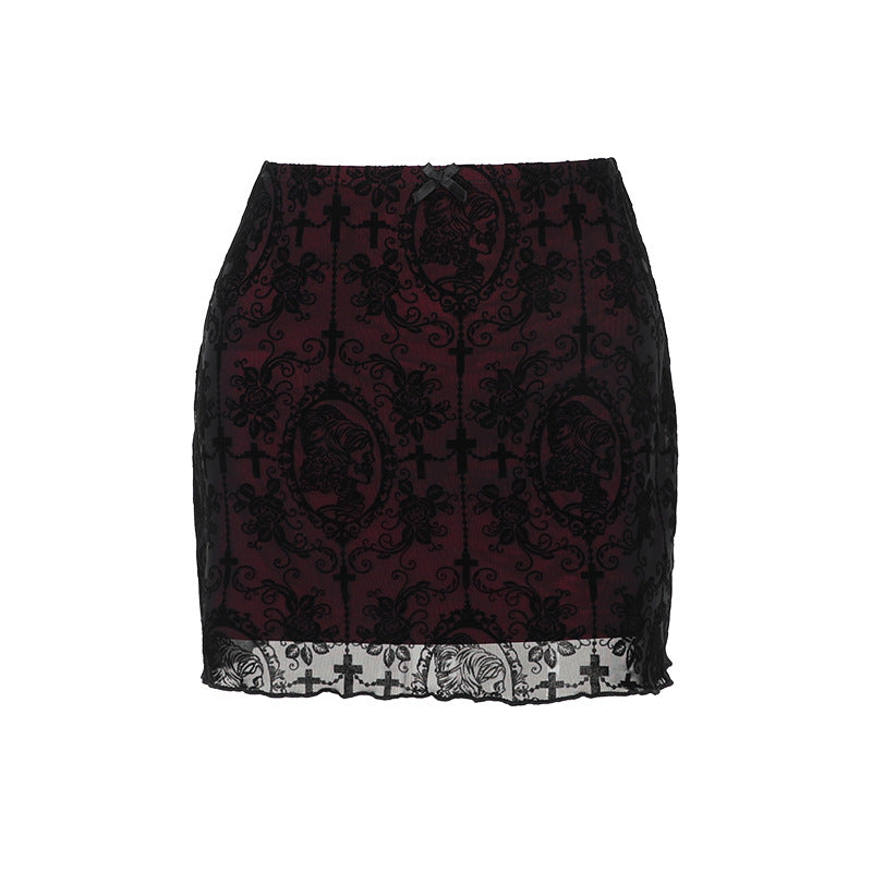 Black Velvet Bodycon Skirt Double Layered for Casual Chic