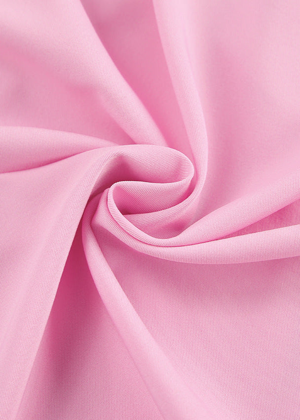 Ruffled Halter Blouse In Soft Pink Fabric