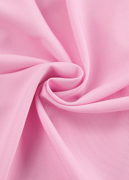 Ruffled Halter Blouse In Soft Pink Fabric