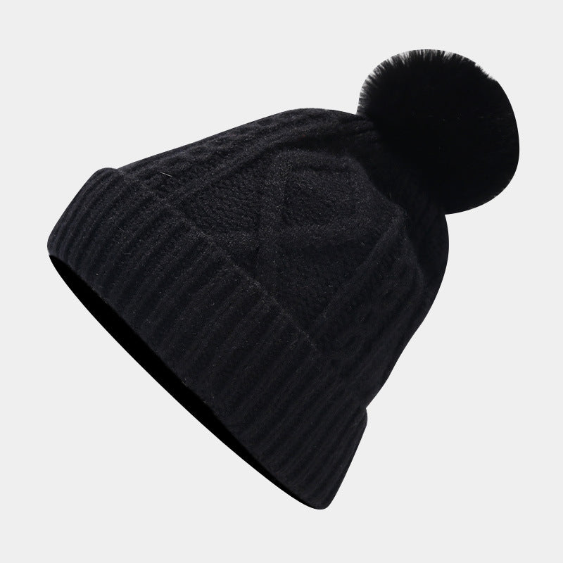 Solid Color Twist Simple Knit Hat & Scarf Sets