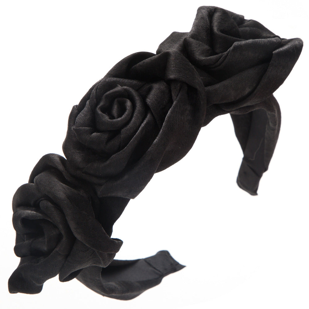 Handmade Rose Fabric Headband Vintage Floral Hair Accessory