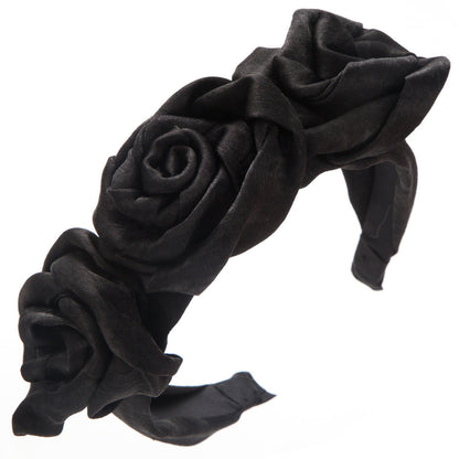 Handmade Rose Fabric Headband Vintage Floral Hair Accessory