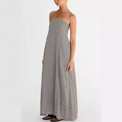 Floral Print A-Line Midi Dress Off-Shoulder Vacation Style