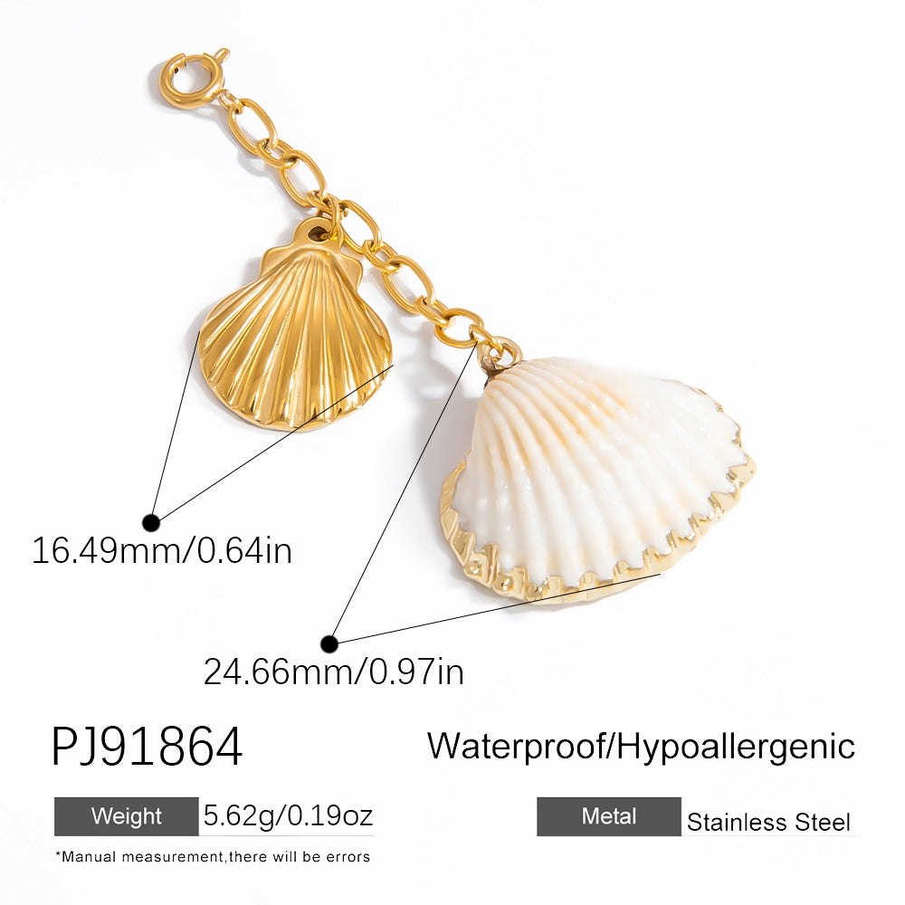 Stylish Starfish Shell Pendant Necklace 18K Gold Plated Stainless Steel