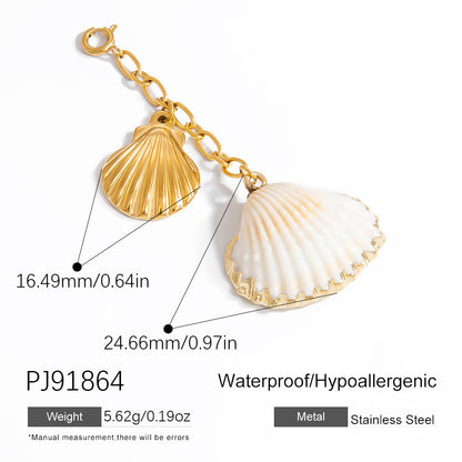 Stylish Starfish Shell Pendant Necklace 18K Gold Plated Stainless Steel