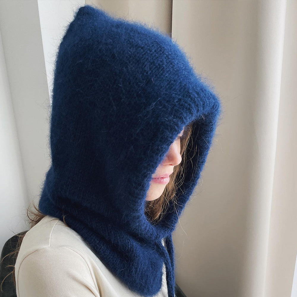 Solid Color Simple Sweet Plushed Hat Scarve