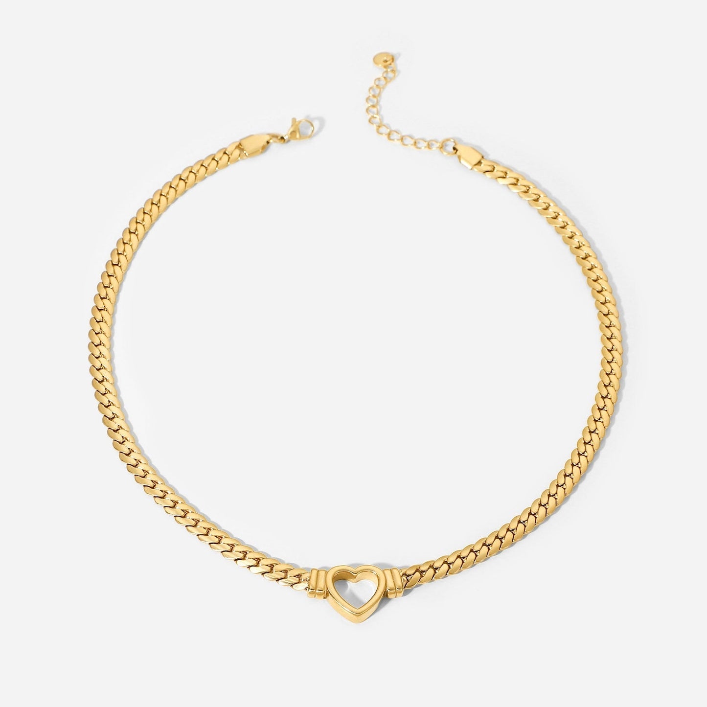 Hellow Out Heart Shade Pendant Necklace