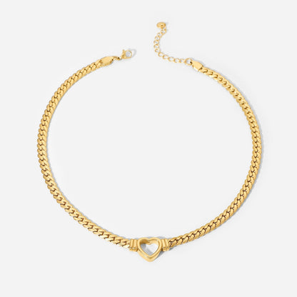 Hellow Out Heart Shade Pendant Necklace