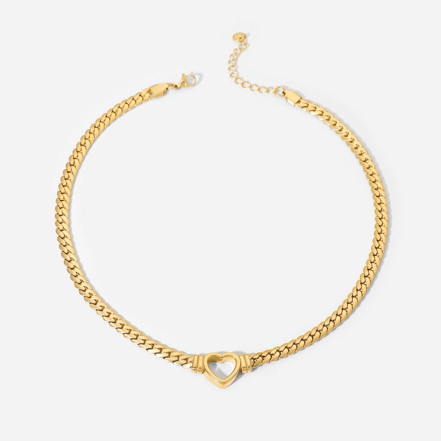 Hellow Out Heart Shade Pendant Necklace