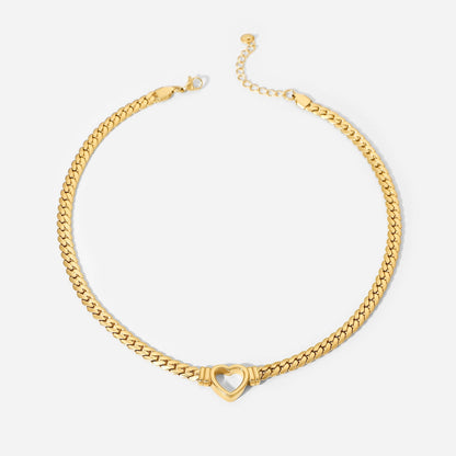 Hellow Out Heart Shade Pendant Necklace