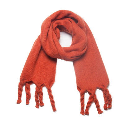 Simple Solid Color Tassel Scarves
