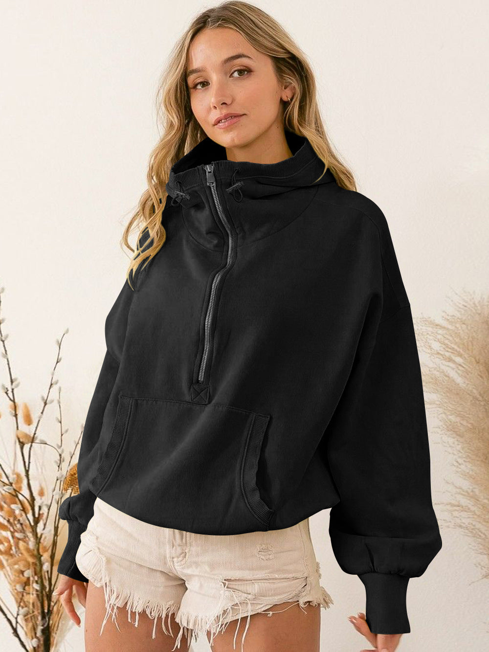 Hooded Sweatshirt for Women - Casual Pullover with Zipper