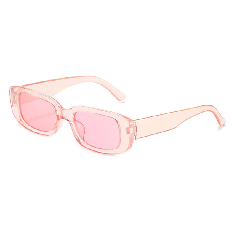 Trendy Square Frame Sunglasses Pink Lens Stylish Women's Eyewear