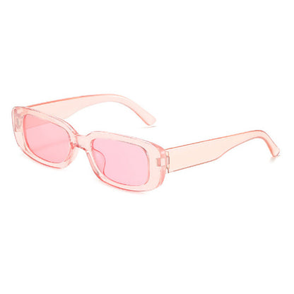 Trendy Square Frame Sunglasses Pink Lens Stylish Women's Eyewear