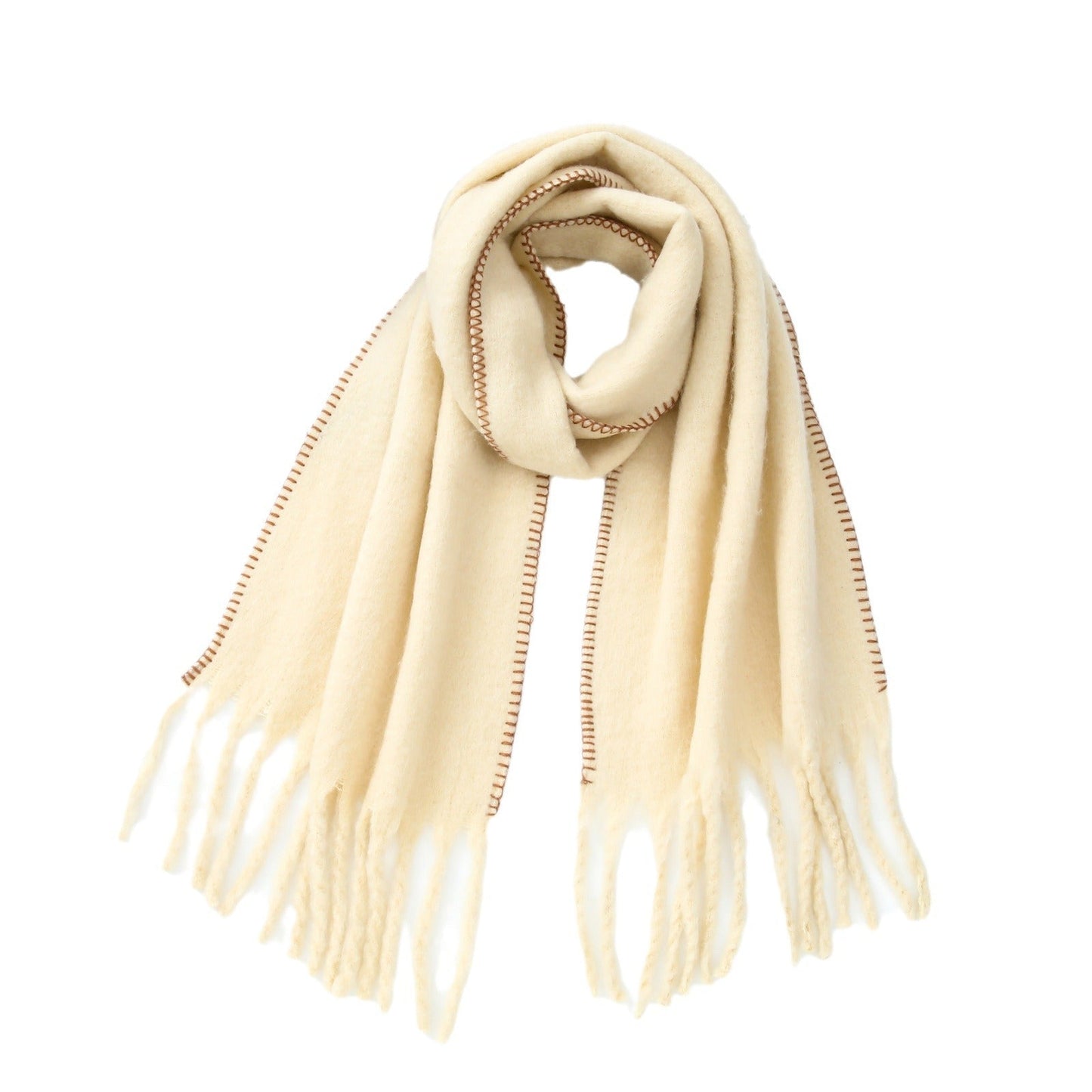 Warm Plush Thick Cashmere Fringe Winter Scarf