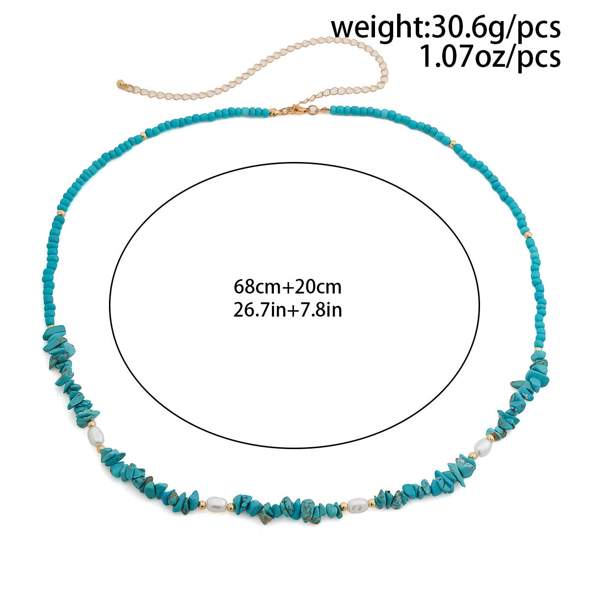 Trendy Crushed Stone Beaded Waist Chain