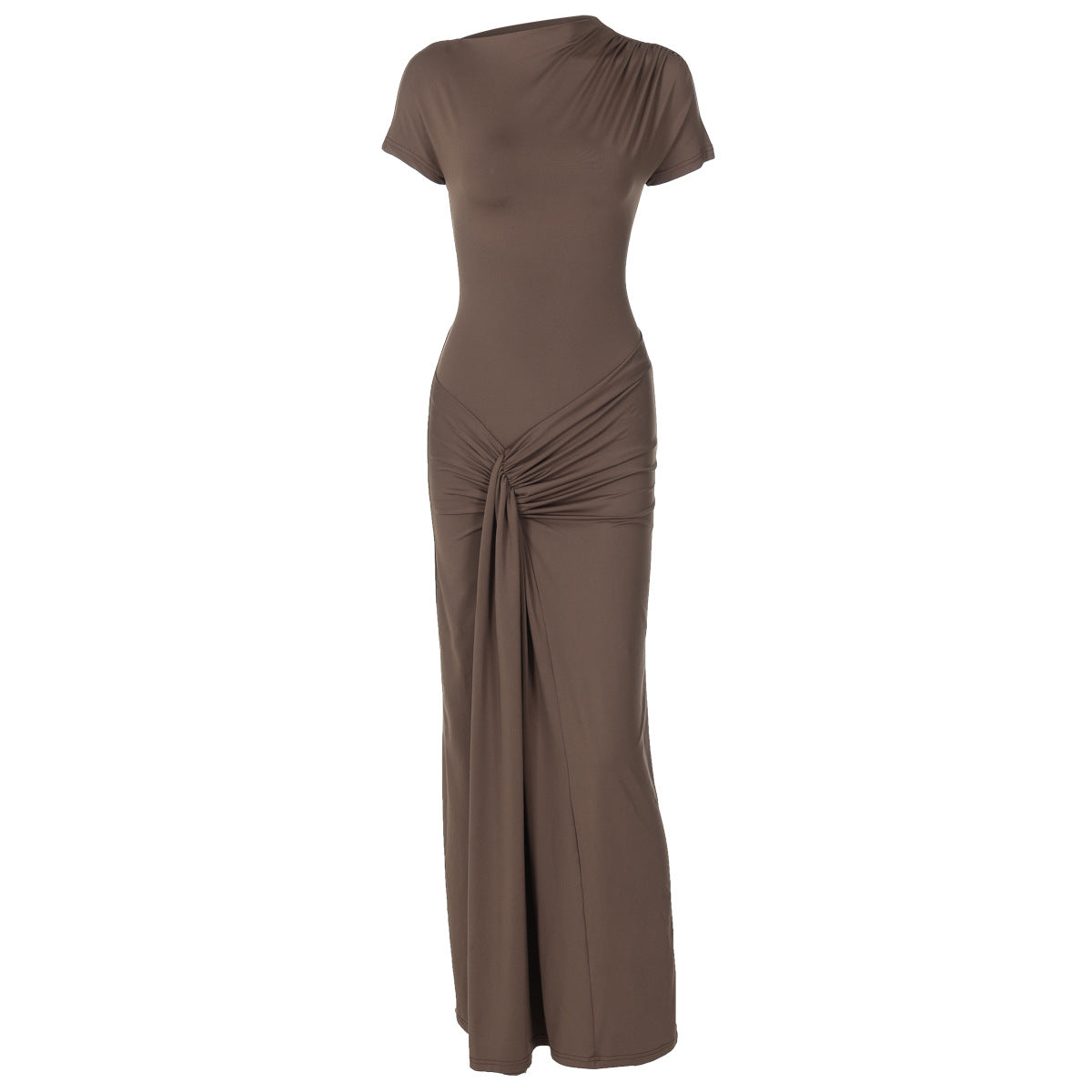 Elegant Fitted Ruffled Short Sleeve Dress