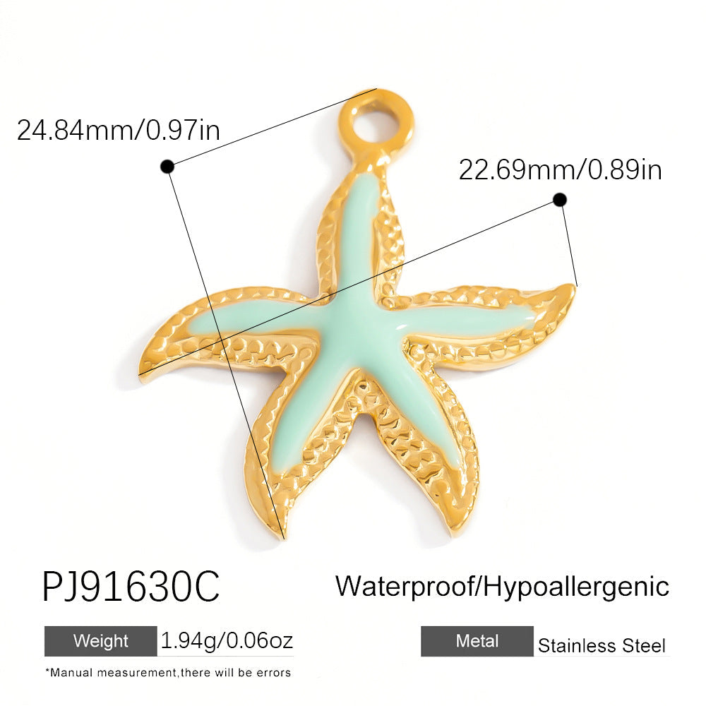 DIY Gradient Butterfly Flower Stainless Steel Pendants