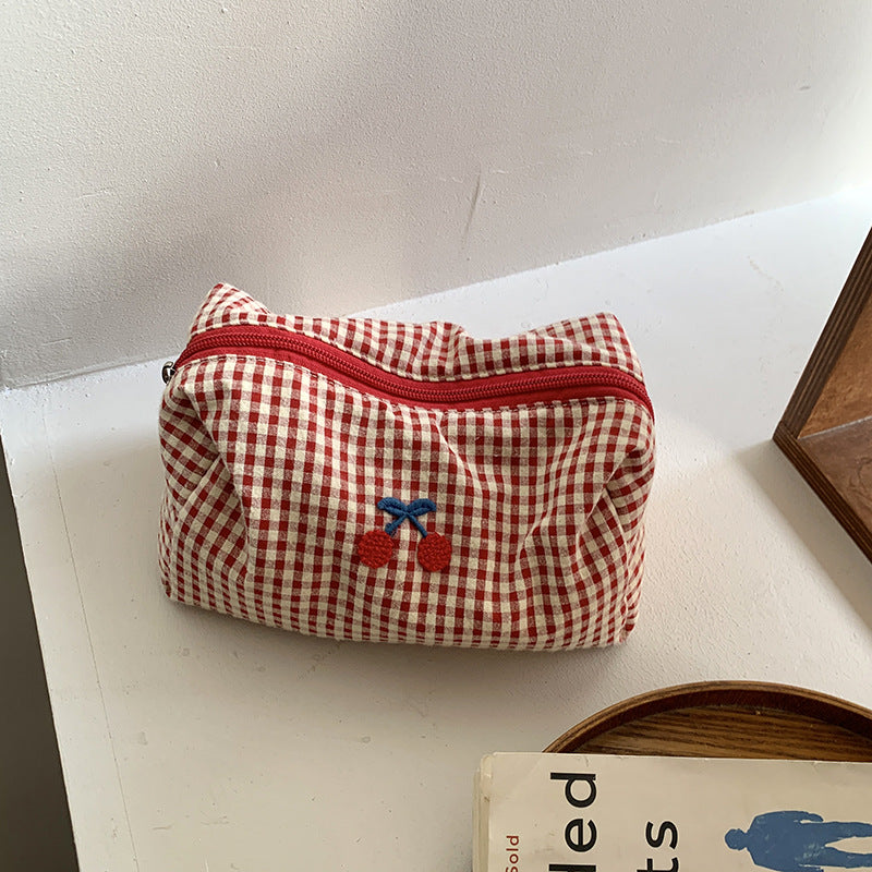Cherry Pattern Portable Makeup Bag Cute Storage Pouch