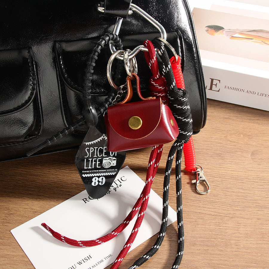 Leather Mini Bag Keychain Bag Charms