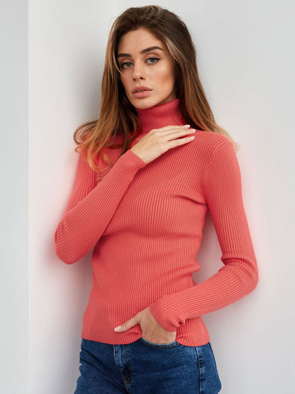 High Neck Knitted Sweater Comfortable Casual Pullover