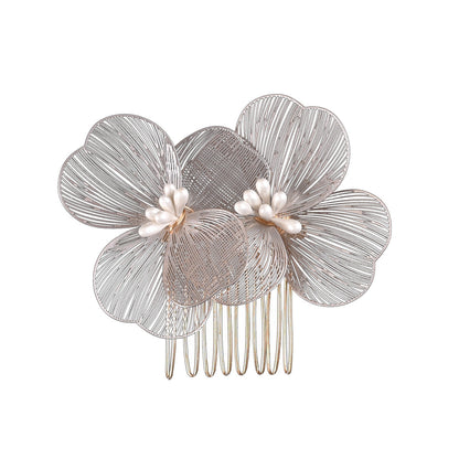 Bridal Hair Accessories Gold Floral Comb Vintage Retro Design