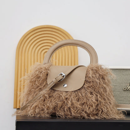 Trendy Fluffy Fur Tote Shoulder Bag