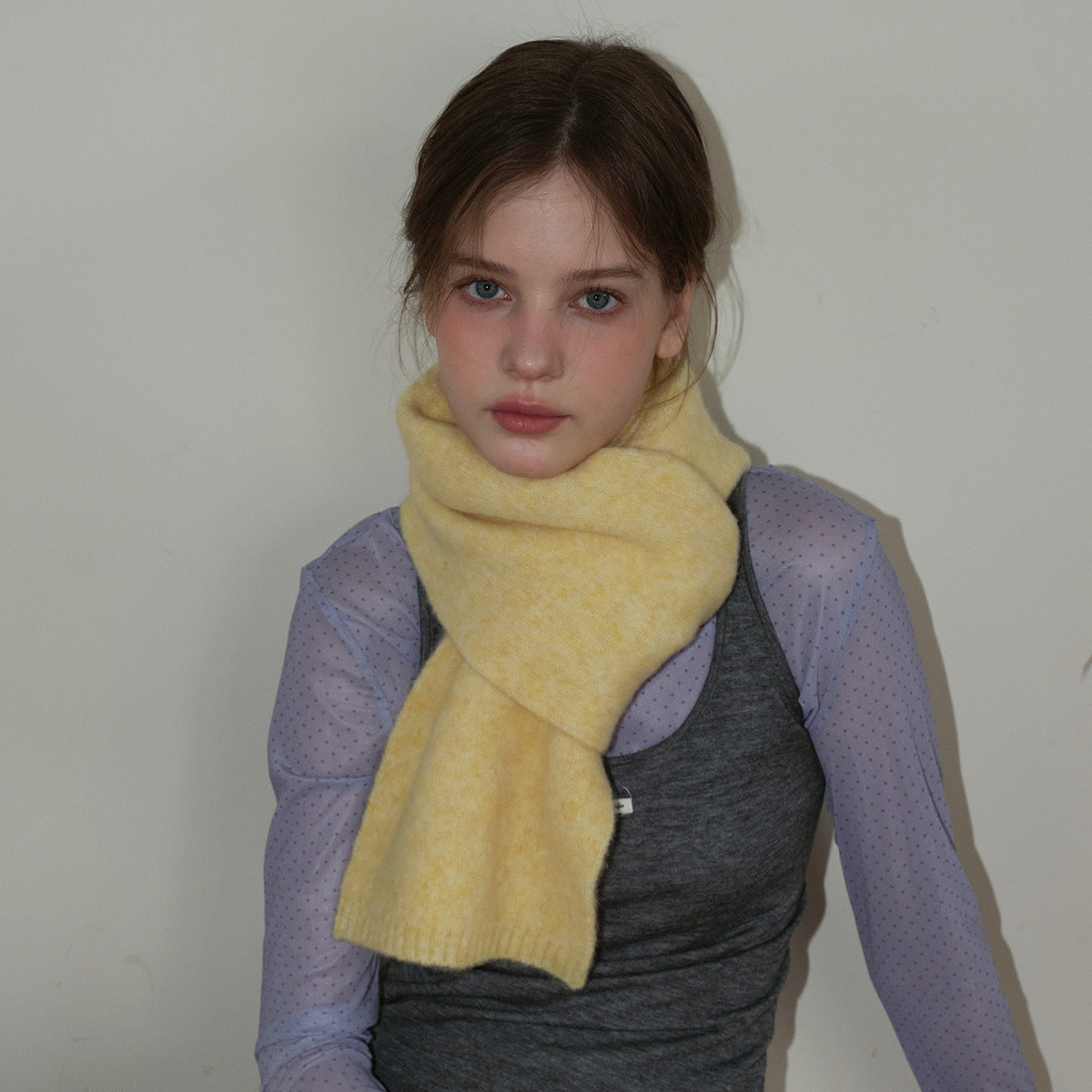 Solid Color Knitted Scarf for Women - Cozy Winter Wear