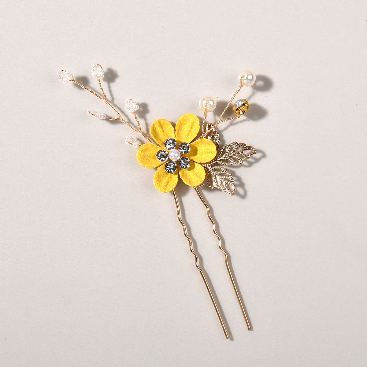 Bridal Floral Hair Accessories Forest Style Blue Flower Hairpin Wedding Hairpiece