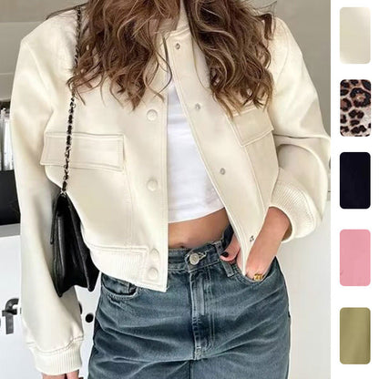 Elegant Casual Long Sleeve Coat with Single Button Closure