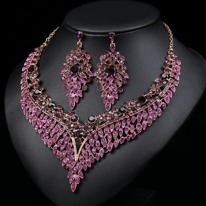 Vintage Floral Necklace and Earring Set Elegant Design for Parties