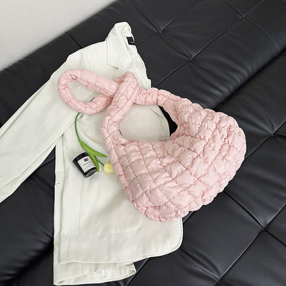 Wrinkled Cloud Crossbody Bag Trendy Nylon Tote