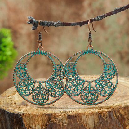 Bohemian Leaf Drop Earrings Vintage Alloy Jewelry