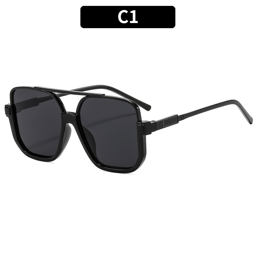 Y2K Trendy Half-Frame Sunglasses with UV Protection