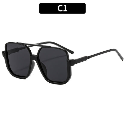 Y2K Trendy Half-Frame Sunglasses with UV Protection