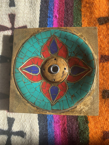 Pure Handmade Delicate Incense Plate, Incense Tray, Wooden Aromatherapy Flower-Like