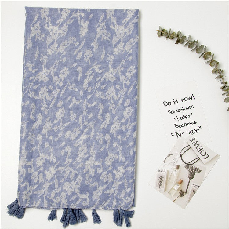 Japanese Literary And Artistic Fresh Cotton And Linen Scarf Retro Patchwork Bohemian Cashew Print Silk Scarf Beautiful Sunscreen Scarf