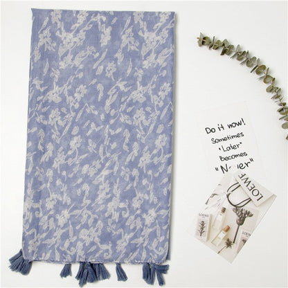 Japanese Literary And Artistic Fresh Cotton And Linen Scarf Retro Patchwork Bohemian Cashew Print Silk Scarf Beautiful Sunscreen Scarf
