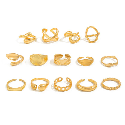 Geometry Design Liquid Metal Rings Trendy & Modern Jewelry