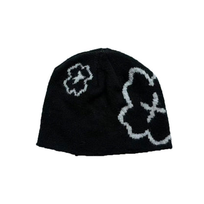 Textured Knitted Wool Blend Beanie Hat for Women