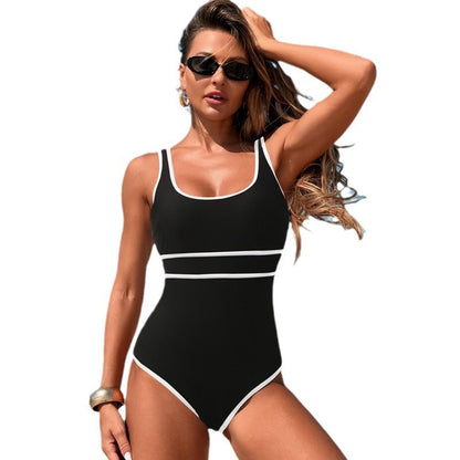 Women'S Sleek One-Piece Swimwear - High Elasticity, Quick-Dry Fabric