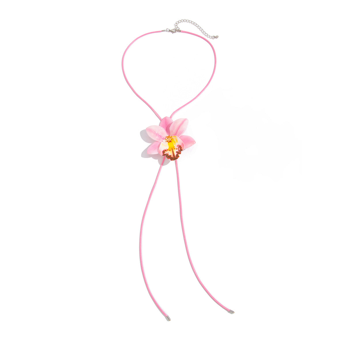 Flower Choker Necklace With Artisan-Style Fabric Design