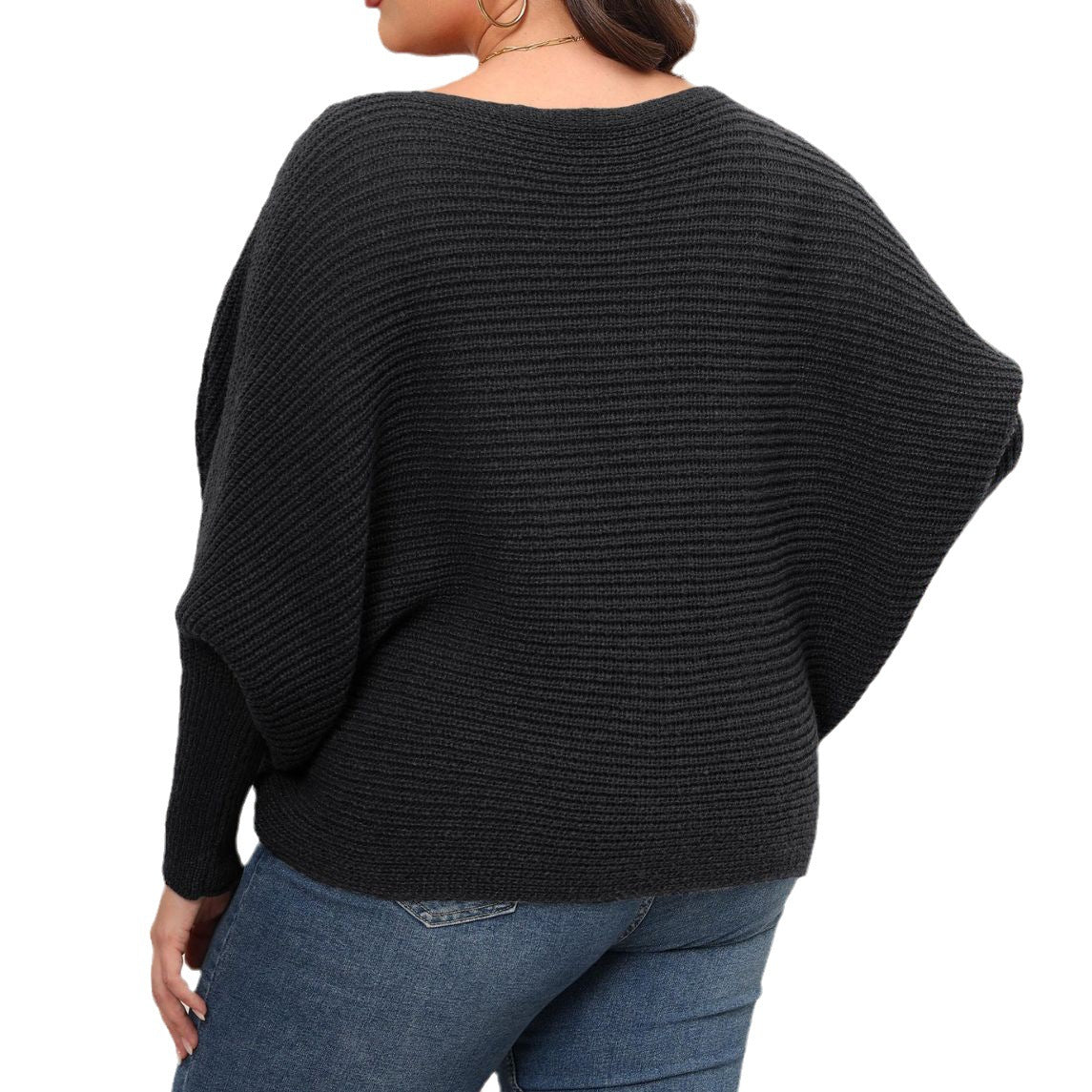 Batwing Sleeve Off-Shoulder Knit Sweater For Women