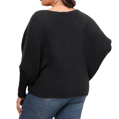 Batwing Sleeve Off-Shoulder Knit Sweater For Women